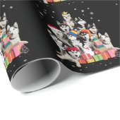 Funny Siberian Husky Christmas Tree Pet Dog Lover Geschenkpapier (Rolleneckpunkt)