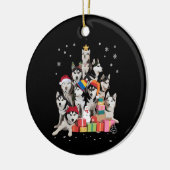 Funny Siberian Husky Christmas Tree Pet Dog Lover Keramik Ornament (Links)