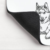 Funny Siberian Husky Dog Hand Drawn Art Men Women Mousepad (Ecke)