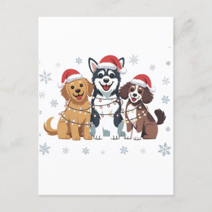 Funny Siberian Husky Dog Lover Weihnachtsbaum Ankündigungspostkarte