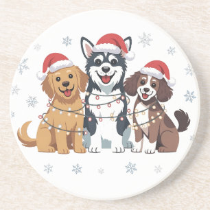 Funny Siberian Husky Dog Lover Weihnachtsbaum Getränkeuntersetzer