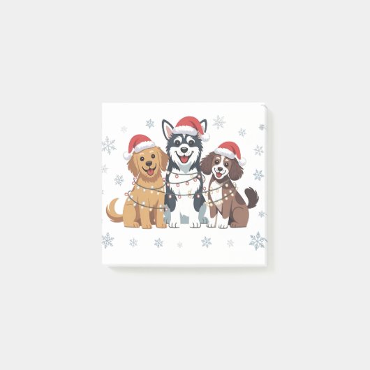 Funny Siberian Husky Dog Lover Weihnachtsbaum Post-it Klebezettel (Vorderseite)
