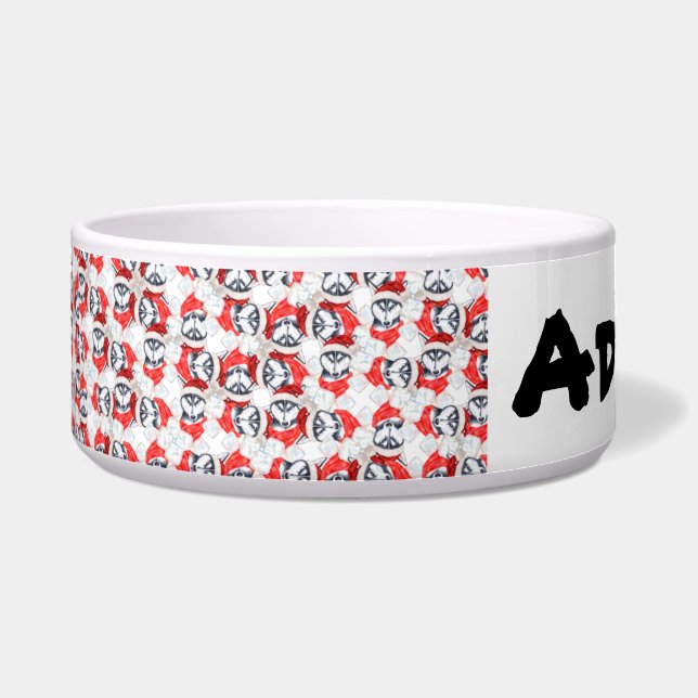 Funny Siberian Husky Name Weihnachtsmuster Napf (Vorderseite)