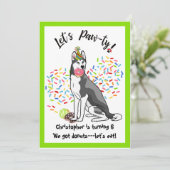 Funny Siberry Husky Donuts Geburtstagsparty Einladung (Stehend Vorderseite)