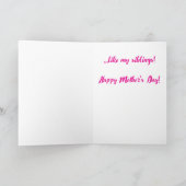 Funny Sibling Disthers Day Card Karte (Innenseite)