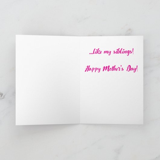 Funny Sibling Disthers Day Card Karte (Innenseite)