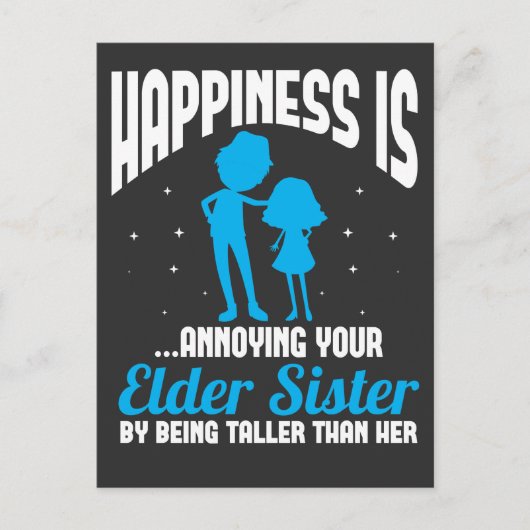 Funny Sibling Little Brother Lil Sister Postkarte (Vorderseite)