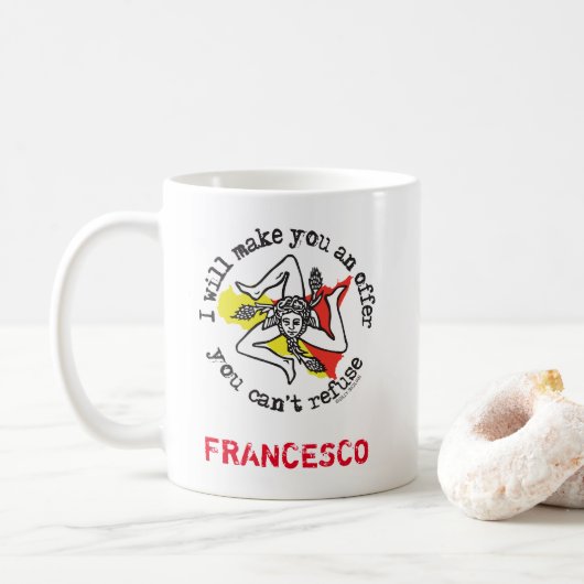 Funny Sicilian Italienischer Godvater Mafia Spaß Kaffeetasse (Mit Donut)