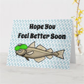 Funny Sick Cod Get Well Card Karte (Gelbe Blume)