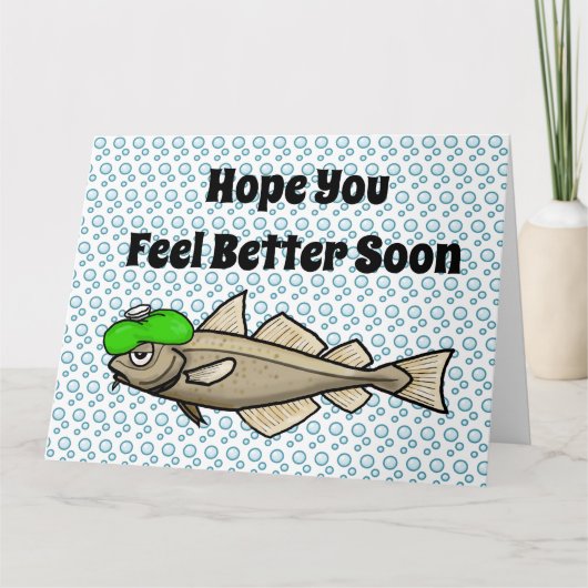 Funny Sick Cod Get Well Card Karte (Vorderseite)