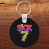 Funny Sick Seven 67 Funny Meme Sick Of 7  Schlüsselanhänger (Vorderseite)