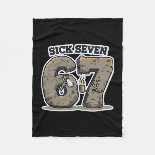 Funny Sick Seven 67 Meme Costume Sneezing Cold Flu Fleecedecke (Vorderseite)