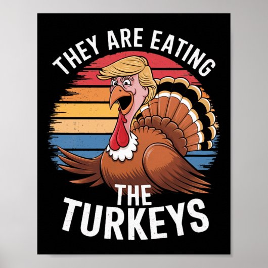 Funny, sie essen die Truthühner Erntedank Hum Poster (Vorne)