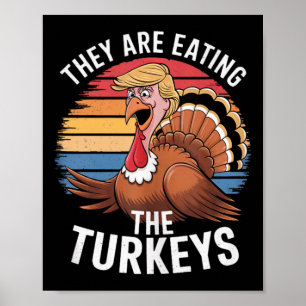 Funny, sie essen die Truthühner Erntedank Hum Poster