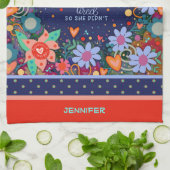 Funny Sie glaubt, müde Zitat Blumenkohl Name Geschirrtuch (Gefaltet)