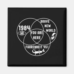Funny Sie sind hier Dystopian Venn Diagramm Englis Magnet