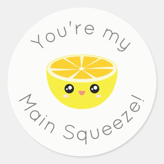 Funny Sie sind mein Hauptqueeze Kawaii Lemon Spaß Runder Aufkleber (Vorderseite)