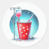 Funny "Sie wird die Shots nennen" Nurse Grad Runder Aufkleber (Vorderseite)