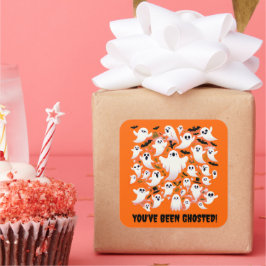 Funny Sie wurden gehostete Geister im Flug Quadratischer Aufkleber