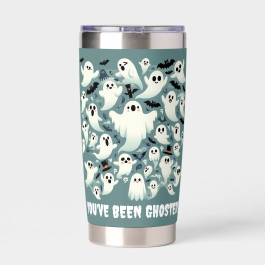 Funny Sie wurden gehostete Geister im Flug Thermobecher (Rückseite)