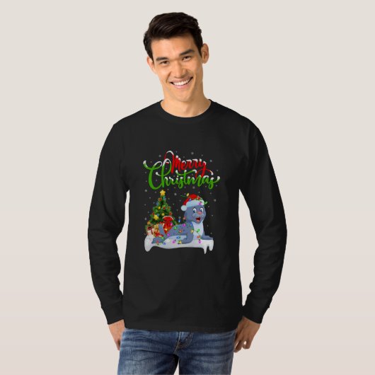 Funny Siegel Animal Lover Xmas Lighting Siegel T-Shirt (Vorne ganz)