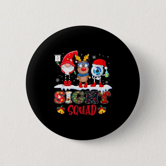 Funny Sight Squad Gnome Reindeer Santa Christmas O Button (Vorderseite)