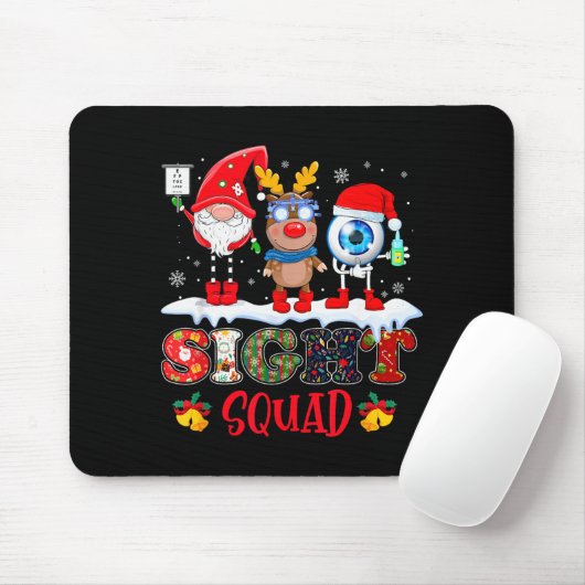 Funny Sight Squad Gnome Reindeer Santa Christmas O Mousepad (Mit Mouse)