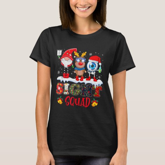 Funny Sight Squad Gnome Reindeer Santa Christmas O T-Shirt (Vorderseite)