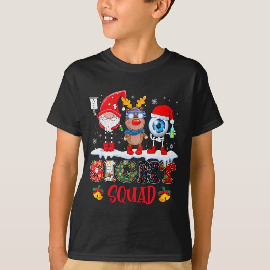 Funny Sight Squad Gnome Reindeer Santa Christmas O T-Shirt (Vorderseite)