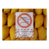 Funny Sign 'Do not Touch mango Card (Vorderseite (Horizontal))