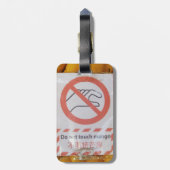Funny Sign 'Do not Touch mango' Gepäckanhänger (Rückseite vertikal)