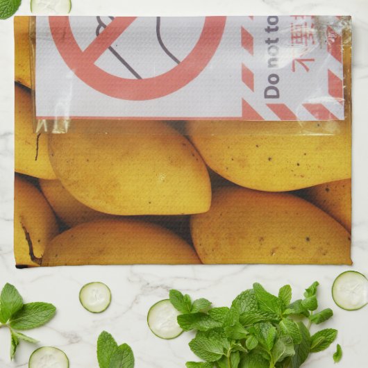 Funny Sign 'Do not Touch mango' Geschirrtuch (Gefaltet)