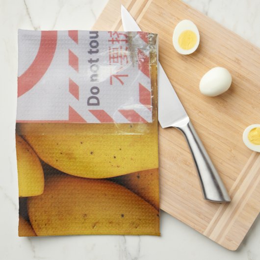 Funny Sign 'Do not Touch mango' Geschirrtuch (Viertel Falte)