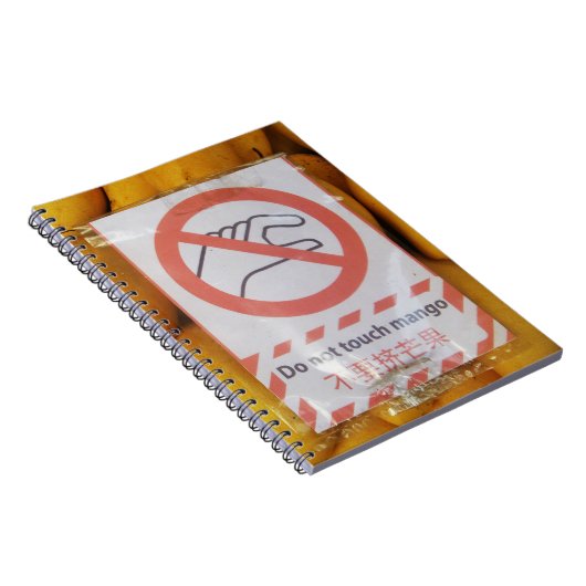 Funny Sign 'Do not Touch mango' Notizblock (Rechte Seite)