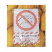 Funny Sign 'Do not Touch mango' Notizblock (Vorderseite)