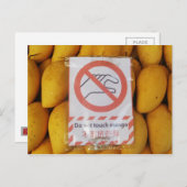 Funny Sign 'Do not Touch mango' Postkarte (Vorne/Hinten)