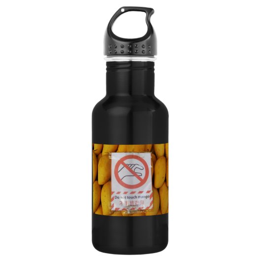 Funny Sign 'Do not Touch mango' Trinkflasche (Vorderseite)