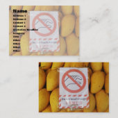 Funny Sign 'Do not Touch mango' Visitenkarte (Vorne/Hinten)