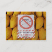 Funny Sign 'Do not Touch mango' Visitenkarte (Rückseite)