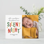 Funny Silate Night Foto Weihnachtskarten Feiertagskarte (Stehend Vorderseite)