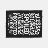 Funny Siled Wife Art For Women Girls Mpy Old Husba Fleecedecke (Vorderseite (Horizontal))