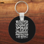 Funny Siled Wife Art For Women Girls Mpy Old Husba Schlüsselanhänger (Vorderseite)