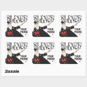 Funny Silence Your Phone Wizard Quadratischer Aufkleber (Blatt)