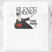 Funny Silence Your Phone Wizard Quadratischer Aufkleber (Tasche)