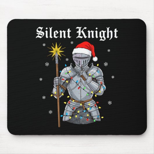 Funny Silent Santa Knight Medieval Christmas Warri Mousepad (Vorne)