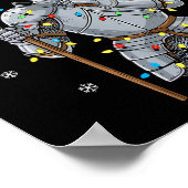 Funny Silent Santa Knight Medieval Christmas Warri Poster (Ecke)