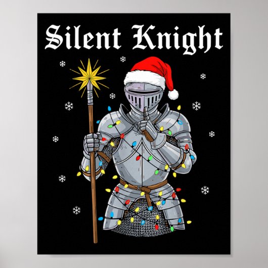 Funny Silent Santa Knight Medieval Christmas Warri Poster (Vorne)