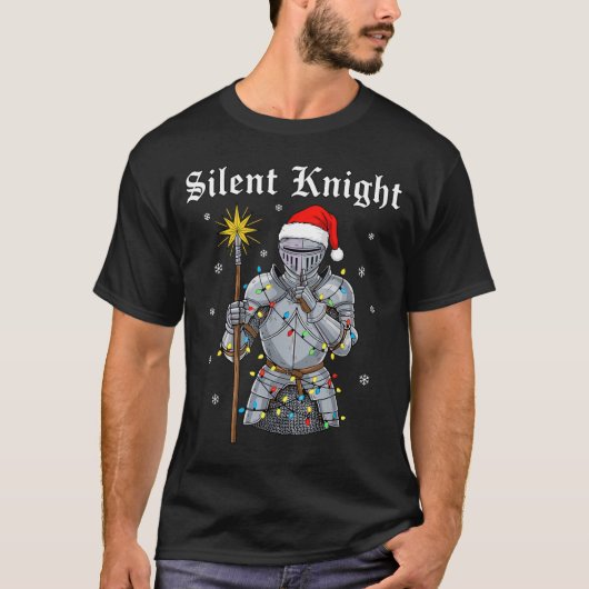 Funny Silent Santa Knight Medieval Christmas Warri T-Shirt (Vorderseite)
