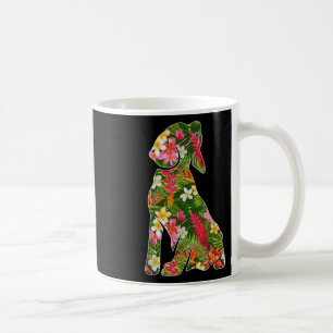 Funny Silhouette Beagle Hund Hawaiian Floral Sum Kaffeetasse