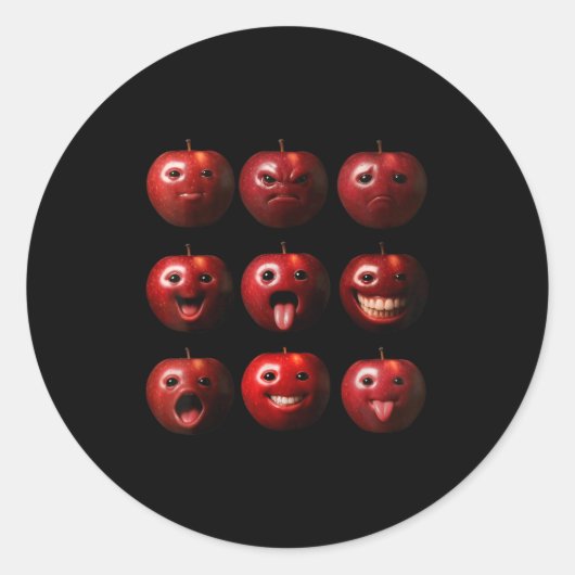 Funny Silly Ai Apple Gen Z Meme Brainrot Humor Fru Runder Aufkleber (Vorderseite)